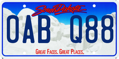 SD license plate 0ABQ88