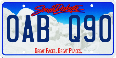 SD license plate 0ABQ90