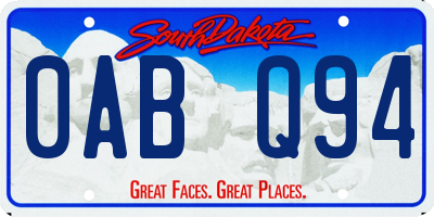 SD license plate 0ABQ94