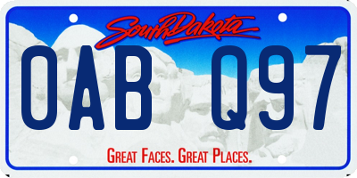 SD license plate 0ABQ97