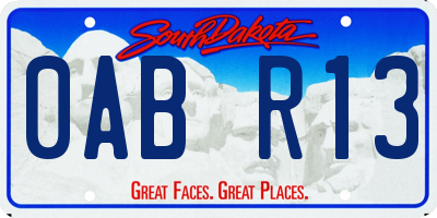 SD license plate 0ABR13