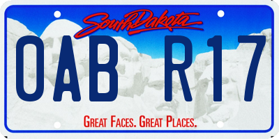 SD license plate 0ABR17