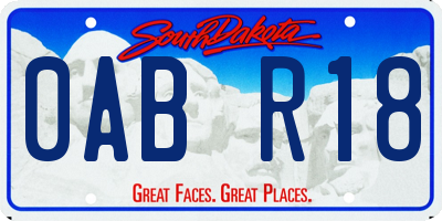 SD license plate 0ABR18