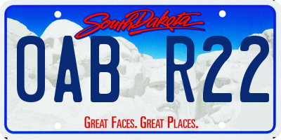 SD license plate 0ABR22
