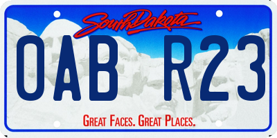 SD license plate 0ABR23