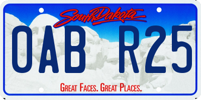 SD license plate 0ABR25