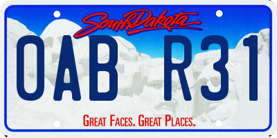 SD license plate 0ABR31