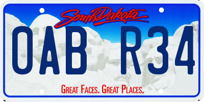 SD license plate 0ABR34