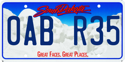 SD license plate 0ABR35