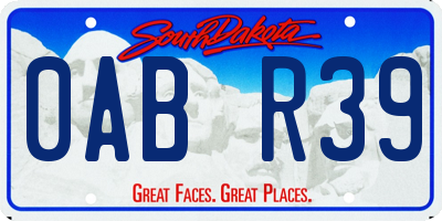 SD license plate 0ABR39