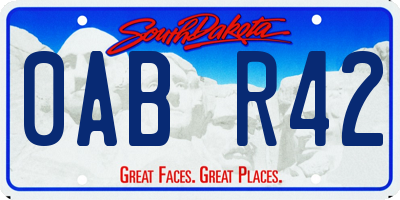 SD license plate 0ABR42