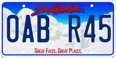 SD license plate 0ABR45