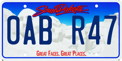 SD license plate 0ABR47