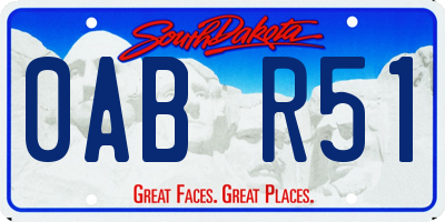 SD license plate 0ABR51