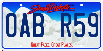 SD license plate 0ABR59