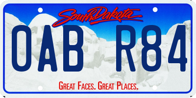 SD license plate 0ABR84