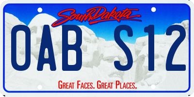 SD license plate 0ABS12