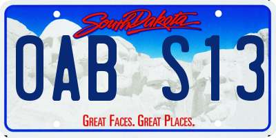 SD license plate 0ABS13