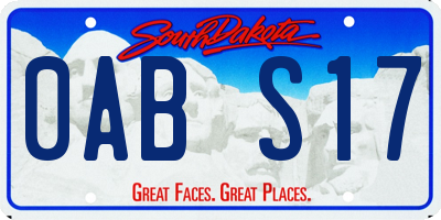 SD license plate 0ABS17