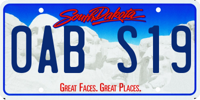 SD license plate 0ABS19