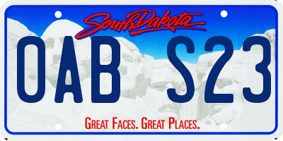 SD license plate 0ABS23