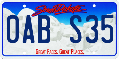 SD license plate 0ABS35