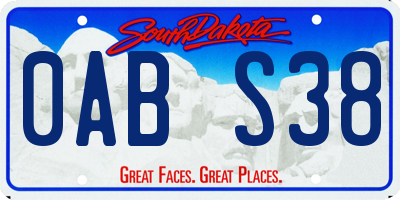 SD license plate 0ABS38
