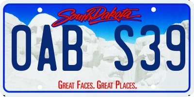 SD license plate 0ABS39