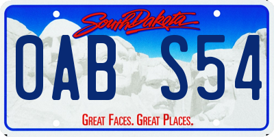 SD license plate 0ABS54