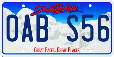 SD license plate 0ABS56