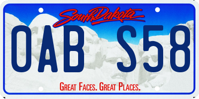 SD license plate 0ABS58