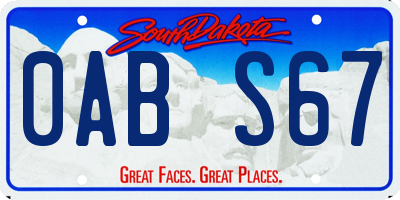 SD license plate 0ABS67