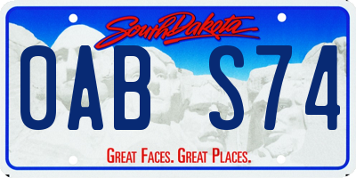 SD license plate 0ABS74