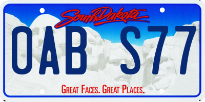 SD license plate 0ABS77