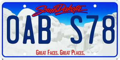 SD license plate 0ABS78