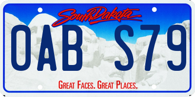 SD license plate 0ABS79