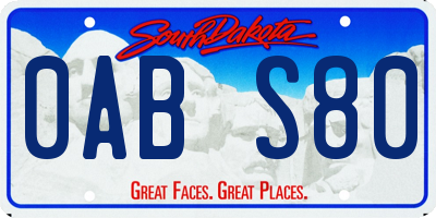 SD license plate 0ABS80