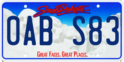 SD license plate 0ABS83