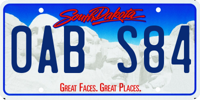 SD license plate 0ABS84