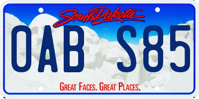 SD license plate 0ABS85