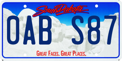 SD license plate 0ABS87