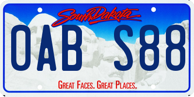 SD license plate 0ABS88
