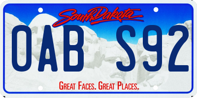 SD license plate 0ABS92