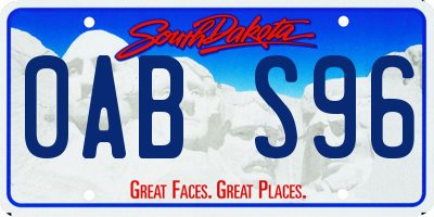 SD license plate 0ABS96