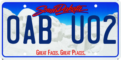 SD license plate 0ABU02