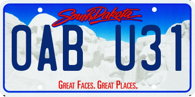 SD license plate 0ABU31