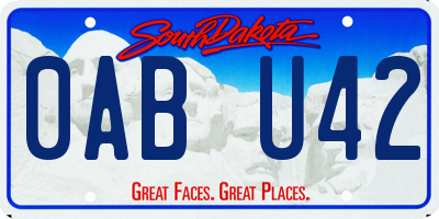 SD license plate 0ABU42