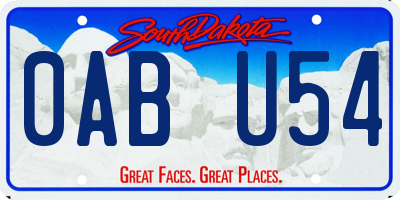 SD license plate 0ABU54