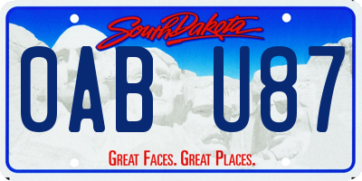 SD license plate 0ABU87