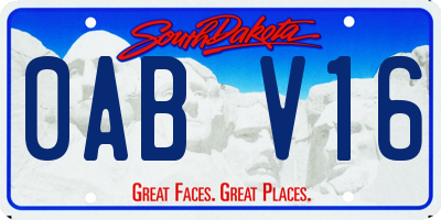 SD license plate 0ABV16